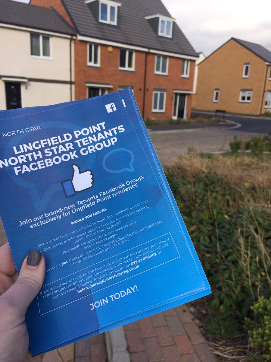 HelenNshg's tweet photo. @Coral_NSHG and I have been out and about visiting some of our Darlington Tenants today to advertise the Lingfield Point North Star Tenants Facebook Group. We are hoping to gain some new members and an admin for the group!! #tenantengagement #lingfieldpoint @NorthStarHG https://t.co/zqRHmMroFb