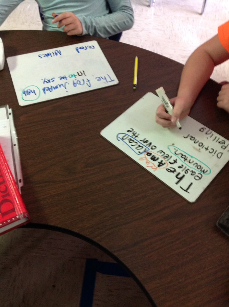 Students learning from their mistakes and peers helping to edit and revise sentences <a href="/lead4ward/">lead4ward</a> fixer upper activity #GoBeyondLampasas <a href="/LampasasKWE/">Kline Whitis Elem</a>