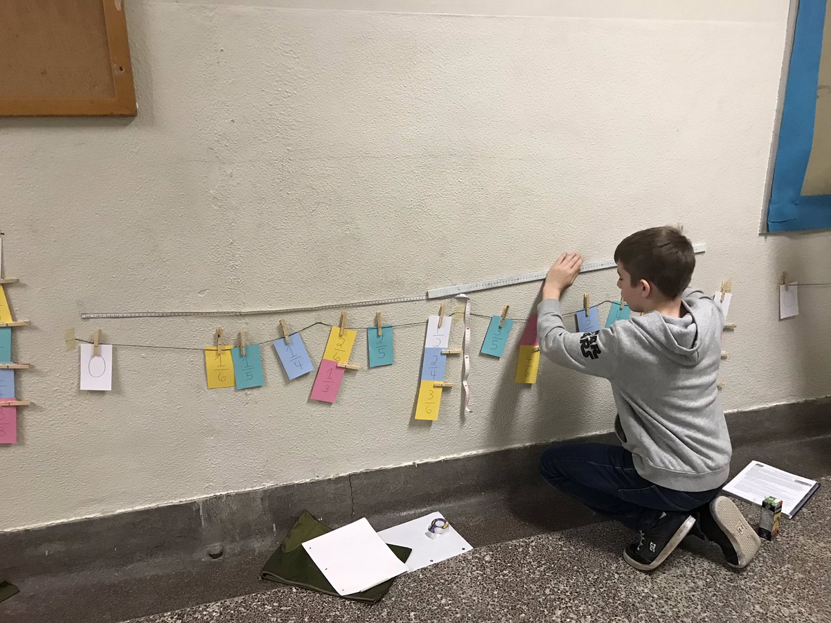 deeksd's tweet photo. @TrafalgarPS working on partitioning living number lines in grade 6/7 yesterday. #fractionslearningpathways https://t.co/w8x865DDWo