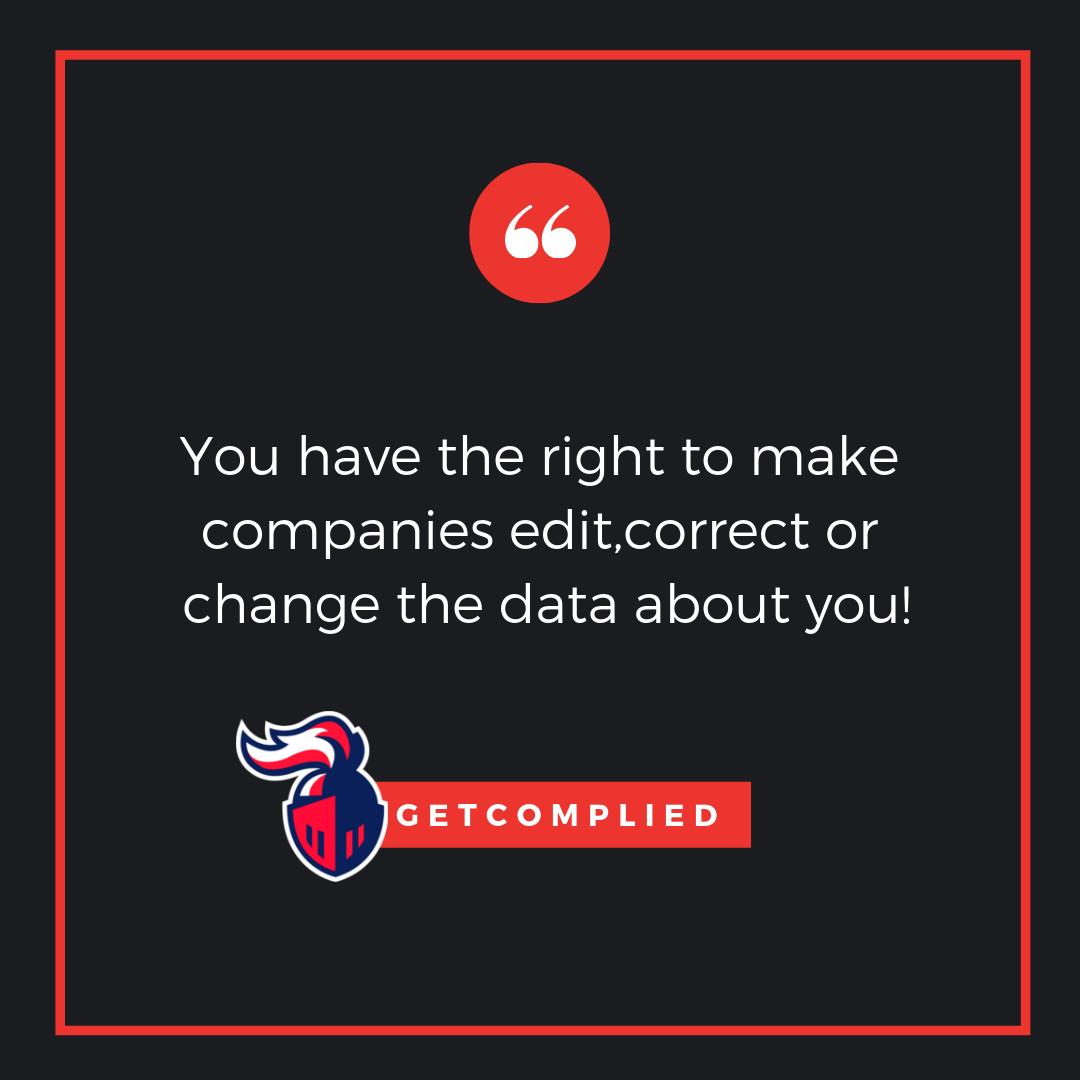 GetComplied's tweet photo. Have you already used your right to change your data? ✅ or ❌
.
Don’t forget that this right is not absolute and only applies in certain circumstances.
.
#GDPR #RGPD #LGPD #privacy #data #edit #change #platform #compliance #law #regulation #improvement #protection #information https://t.co/ixI4jFaRBw