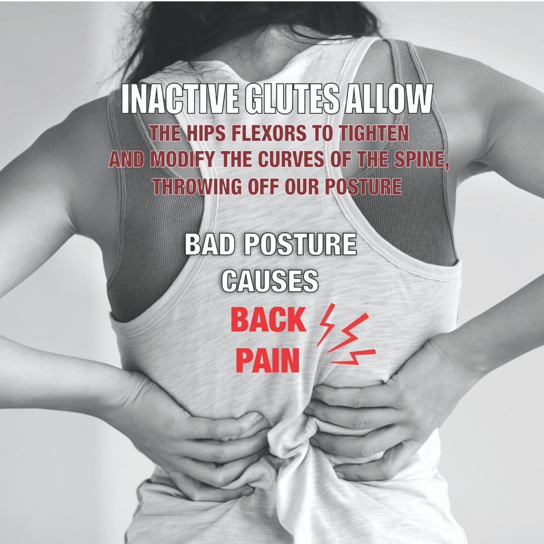 Not working your glutes can lead to BACK PAIN! #buttology101