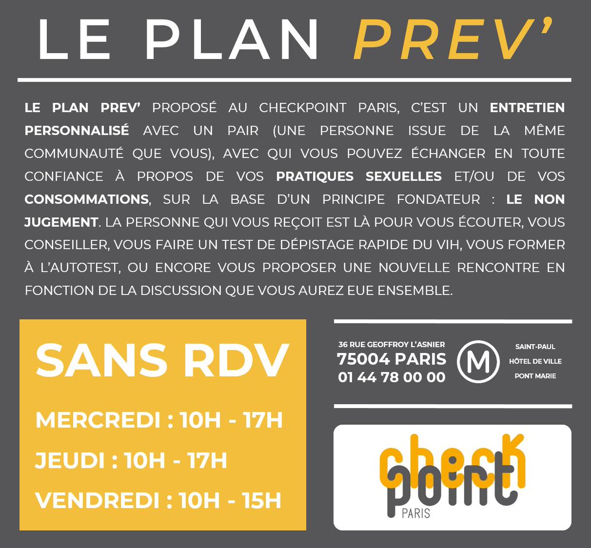 Checkpoint_P's tweet photo. Comme promis la semaine dernière, on vous présente ⚡️ Patrick ⚡️ qui vous reçoit désormais les mercredis, jeudis et vendredis pour le | Plan Prev' |

Aujourd'hui à partir de 10h, donc 😉

#prévention #dépistage #consommation https://t.co/SVphNNQQXc