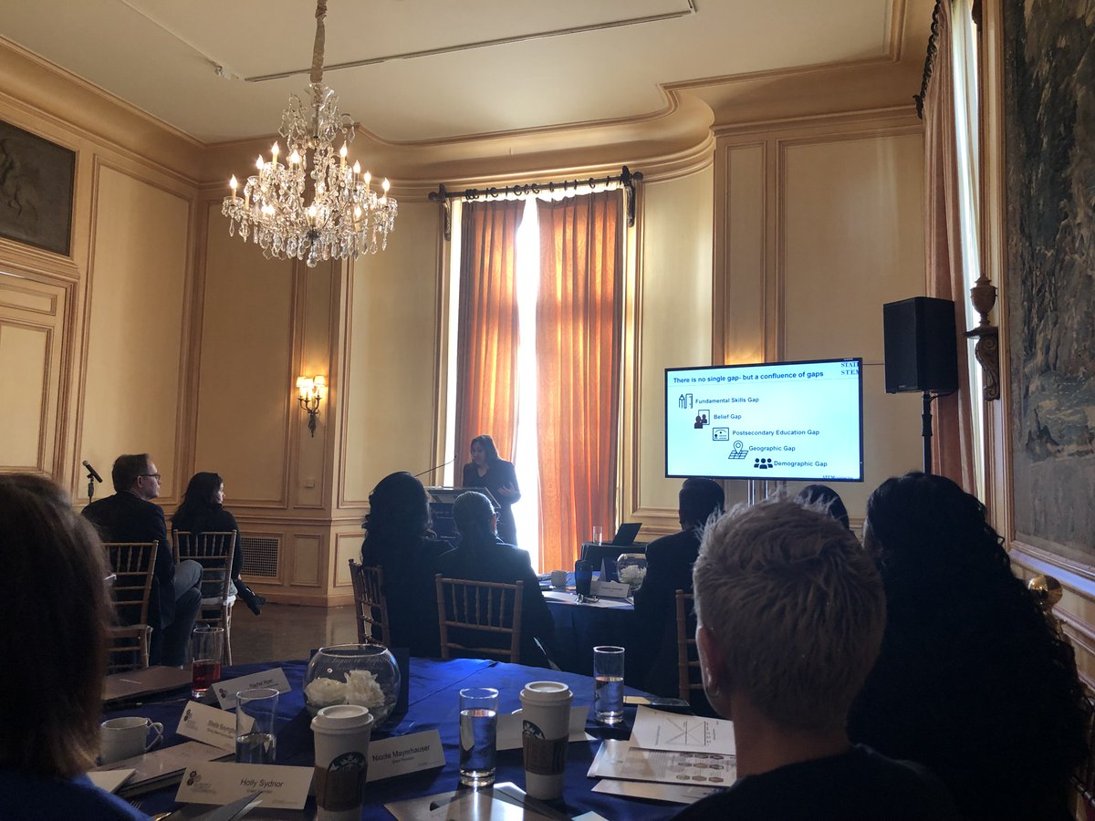 STEMconnector's tweet photo. “Achieving a diverse & #STEM-ready workforce is not a simple problem. It’s complex- direct inputs do not always equal predictable impact. We need to embrace that complexity in how we define the success of our impact” -@erinwhitedc at the #FromInput2Impact Pre-Release Launch https://t.co/gRmKnS04yt