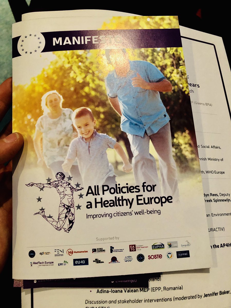 All Policies for a #Healthy #Europe #Manifesto launch at the @Europarl_EN ! @UEHP_Brux was one of the active contributors of the manifesto! Download it here: healthyeurope.eu/all-policies-f… #Wellbeing4All @wellbeingEU #healthyEurope