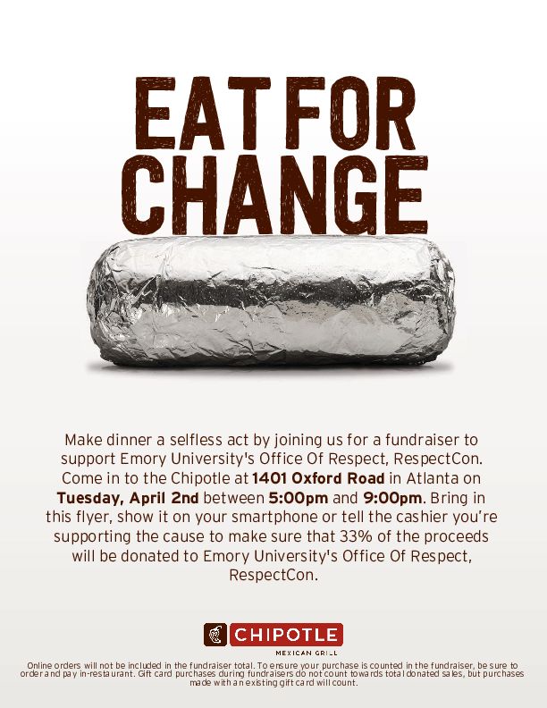 RespectWell's tweet photo. Get ready to start off Sexual Assault Awareness month with Taco Tuesday at #Chipotle on April 2nd and help us raise money for #Respectcon!
P.S. Save the date for Denim Day on April 17th as part of #SAAM https://t.co/EmXoqOENHB