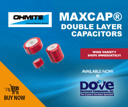 doveelectronic's tweet photo. Ohmite Ceramic Resistor Division (OCRD) Maxcap® double layer capacitors

BUY NOW: https://t.co/ZoO42lUrHf https://t.co/0tsih2hnNh