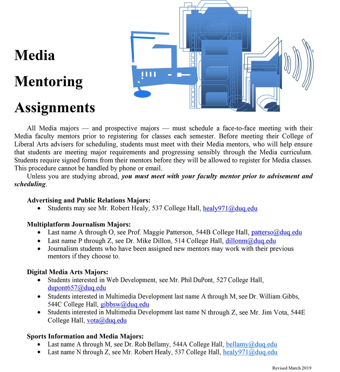 For all media majors and prospective media majors, please read the attachment!