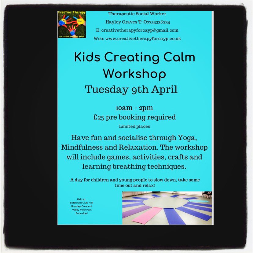 HayleyGravesCT's tweet image. All set for another Creating Calm Kids Workshop in the Easter holidays! With new crafts, yoga games, mindfulness activities and breathing techniques it’s going to be a fun filled day 😊 lots of spaces have already gone so please book to ensure your place! 😊🧘🏽‍♀️ #creatingcalm