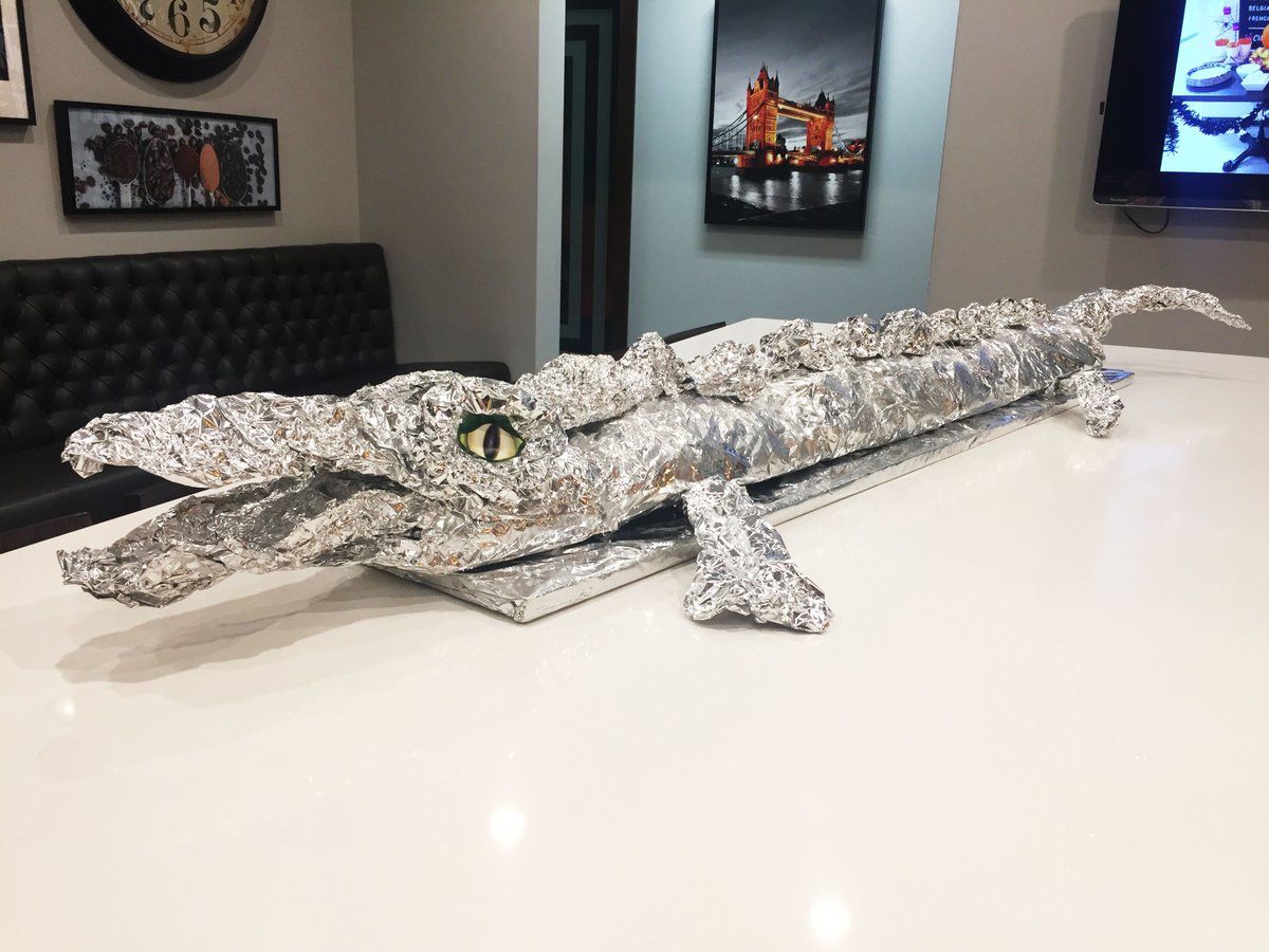 CoventryHomes's tweet photo. This ferocious beast crawled in here over night for #SnackWednesday - turns out he's filled with delicious honey vanilla snack mix! #yum https://t.co/IJVMd8G6CW
