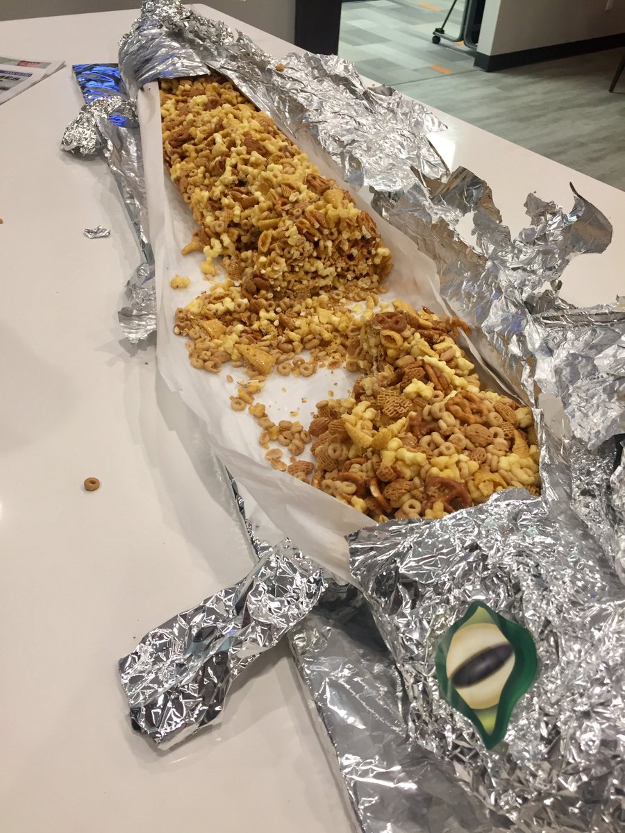 CoventryHomes's tweet photo. This ferocious beast crawled in here over night for #SnackWednesday - turns out he's filled with delicious honey vanilla snack mix! #yum https://t.co/IJVMd8G6CW