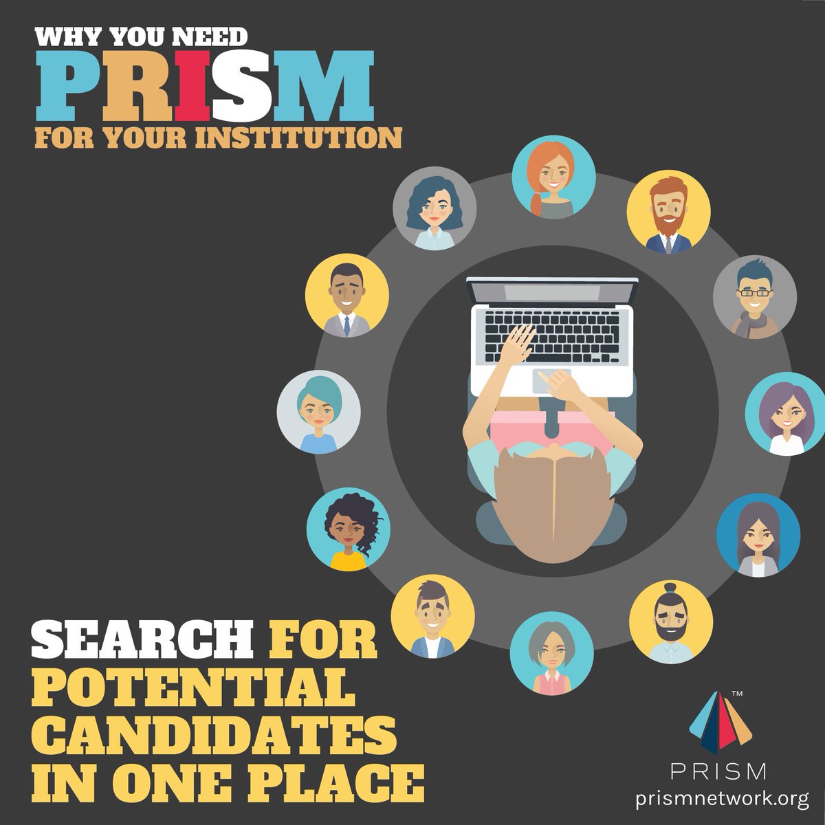higheredprism's tweet photo. Streamline your search for administrators, faculty, and staff with Prism. Find out how at https://t.co/Jzu4hLWuPB. #HigherEd #HigherEdHiring #PrismNetwork #SeeInColor #WorkInColor #EquityNow https://t.co/ALLfzoZjiW
