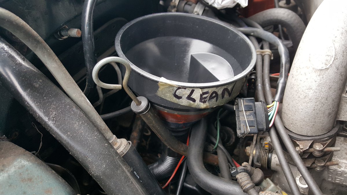 motoringguruUK's tweet photo. Had forgotten what a sod it is to do the gear oil with the 'box in the 33. Luckily I'd salvaged a bit of hose from the bin (birth ball pump) the other day that looked useful. It fitted my Draper funnel perfectly.
#keepeverything https://t.co/CQVcE4cD3z