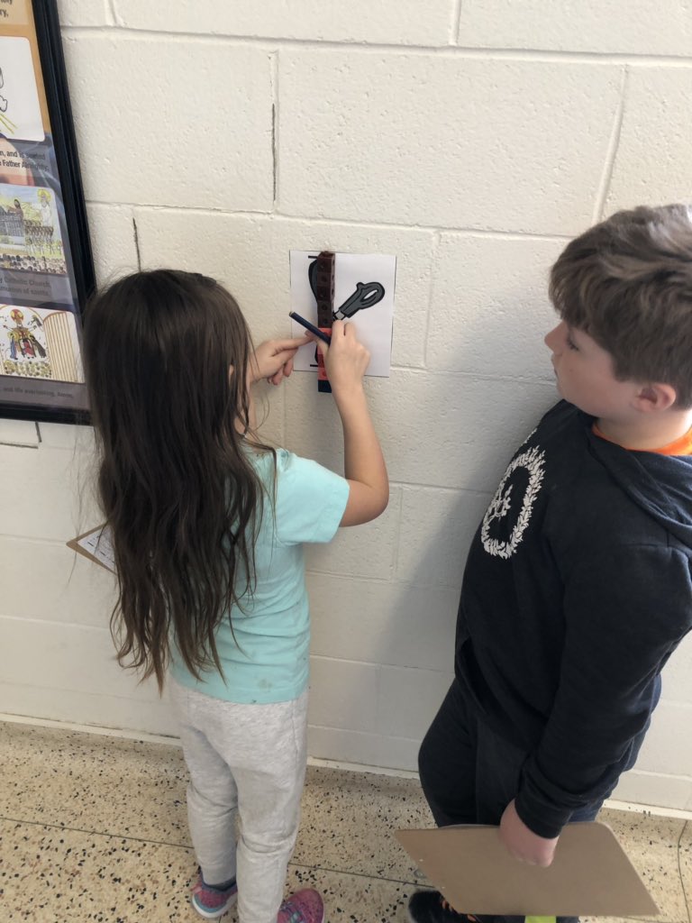 MrsA_Hill's tweet photo. Measurement scavenger hunt! The students used non-standard units of measuring (paperclips and linking cubes) #pvncey #pvnclearns @StMaryCford @PVNCCDSB https://t.co/CEsKgJIFBm