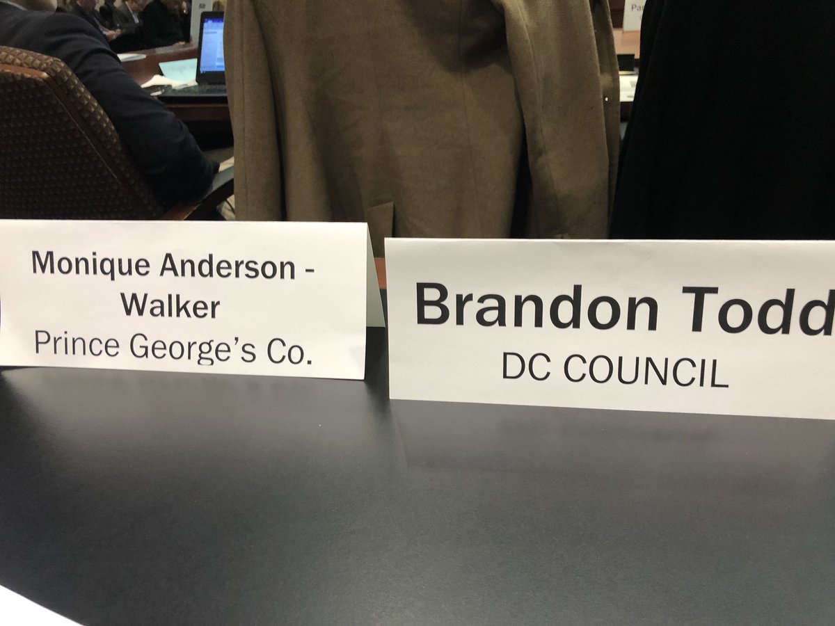 At the monthly National Capital Region Transportation Planning Board meeting. Happy to be seated next to my friend and colleague from Prince George’s County, Councilmember Monique Anderson Walker! #RegionalPartners