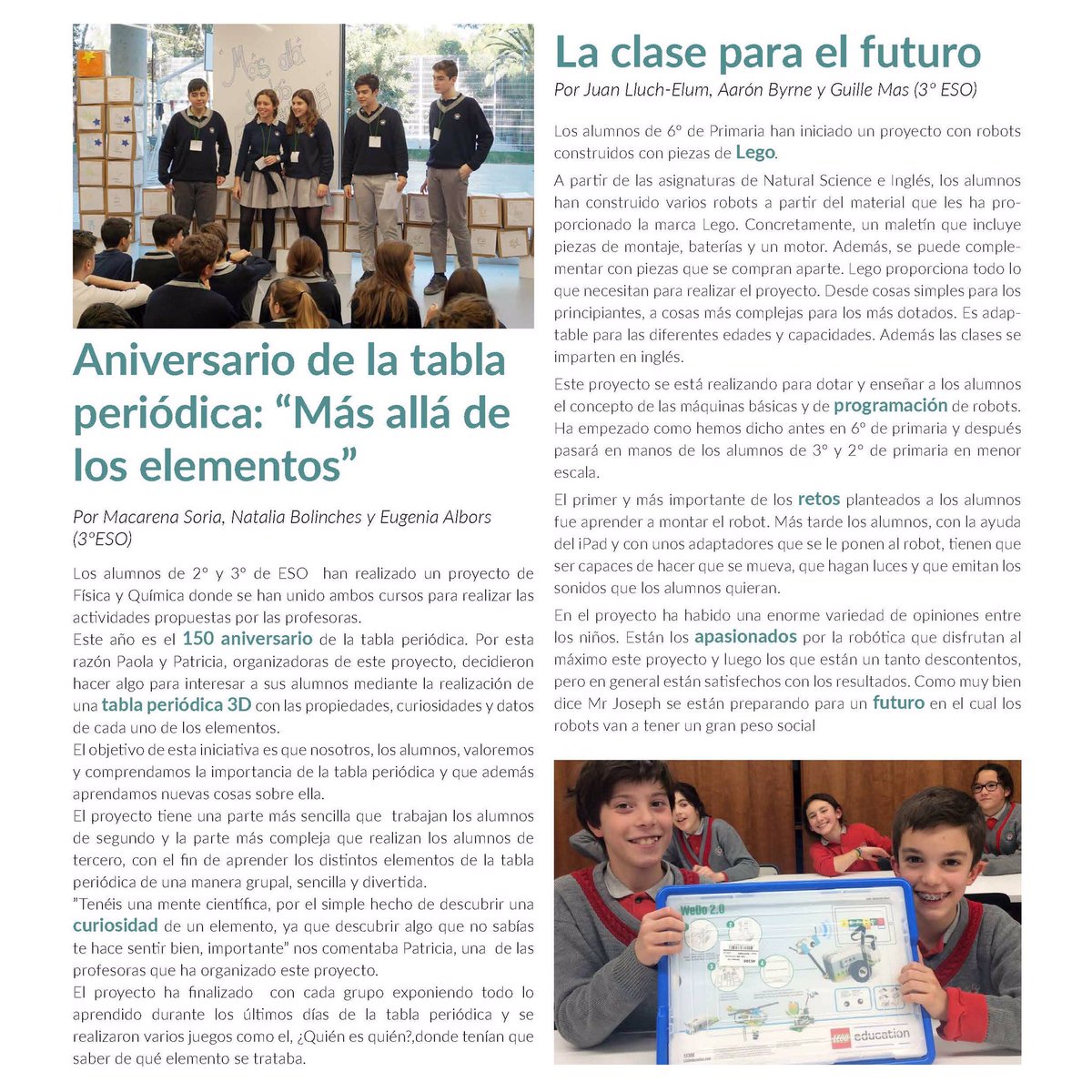 Edelweisschool's tweet photo. ¡Ya de vuelta de Fallas,recargados de energía! Antes de irnos de vacaciones repartimos en el cole el nuevo Report, con la #HappRun de portada y con la entrevista a Pilar, profesora de Filosofía... https://t.co/JUR3EksYLs… https://t.co/WMLN0qmWOc