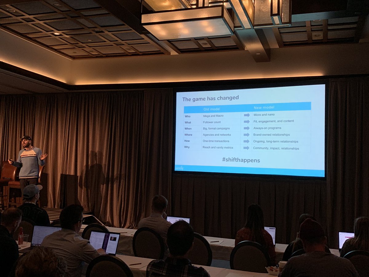 chrisbennett's tweet photo. Scott Paul from @woolyinc talking about switching from Influencers to Ambassadors #shifthappens #97Mastermind https://t.co/6wLFubUcjI