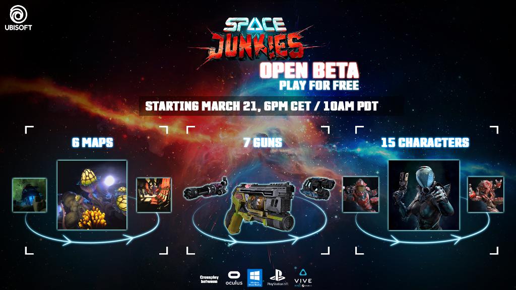 Calling all Spacers- the Space Junkies Open Beta begins tomorrow on PC and PS4 at 6PM CET! Grab your jetpack and get ready to battle your way through deadly Orbital Arenas in this adrenaline-packed VR Arcade Shooter! Compete across all platforms with crossplay enabled!