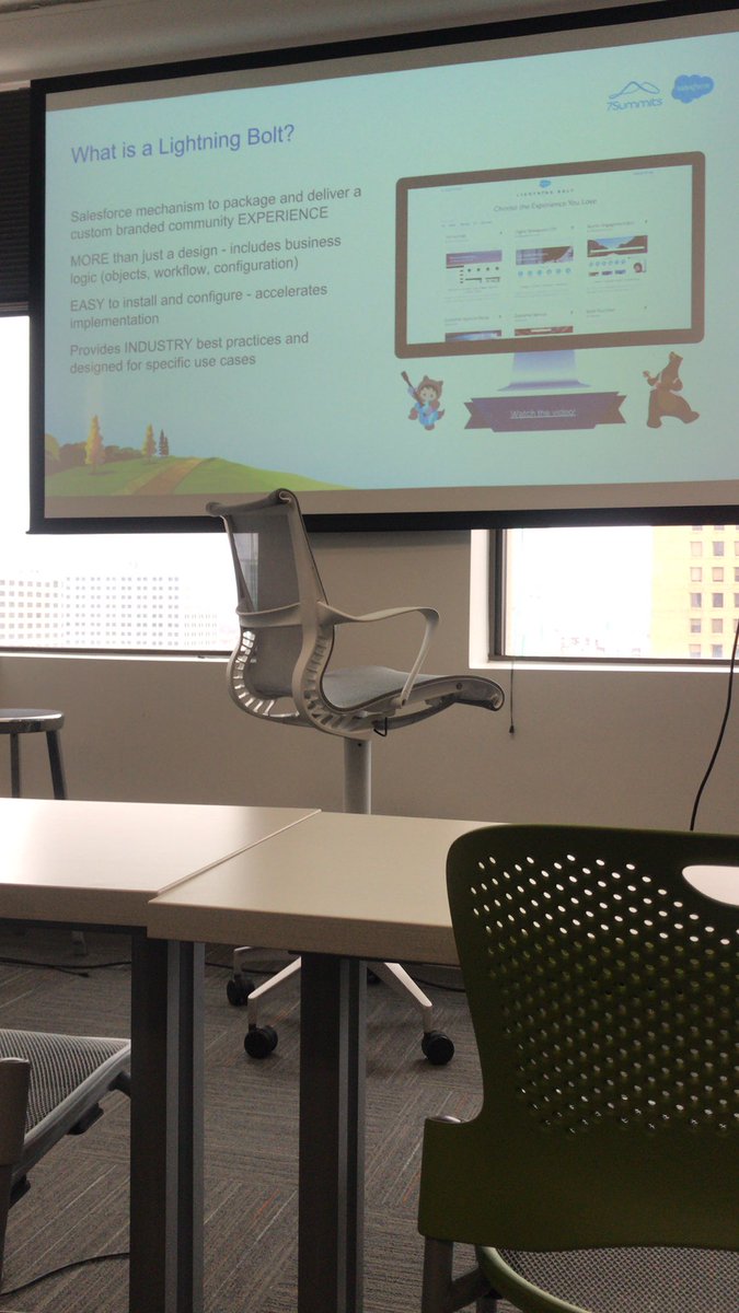 jhehner's tweet photo. The lightning bolt has more than just templates, there are workflows that are already configured on what you want @jarrodmichael @communitycloud #indySFUG https://t.co/yVVaPrIkbC