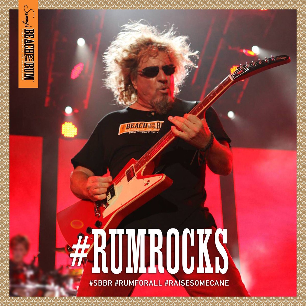 sammyhagar's tweet photo. #Rum #Rocks every day, but especially on #RumWednesday 🎸

#sbbr #raisesomecane #rumforall https://t.co/h1qqWnuxfD