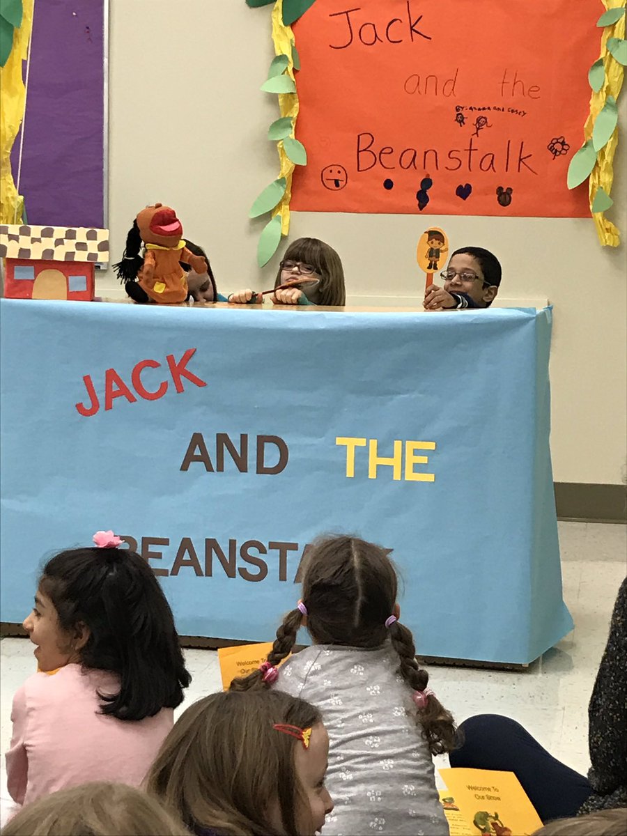 MrsLilesD66's tweet photo. Two Second Grade students performing Jack and The Beanstalk today. #ccsd66 https://t.co/GnI7crt4RH