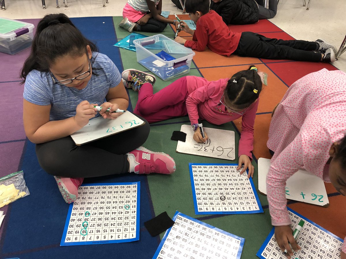 ellisladybugs's tweet image. We are using our 100 chart to help us with double digit addition! Another tool to add to our math toolbox! @EllisSoars