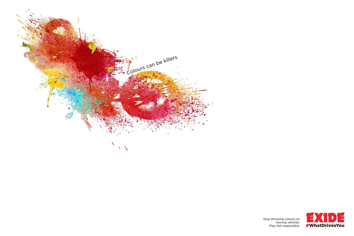 Arjun75's tweet photo. Colours can be Killers. #PlayHoliResponsibly #Exide https://t.co/vOiaxNMfq2