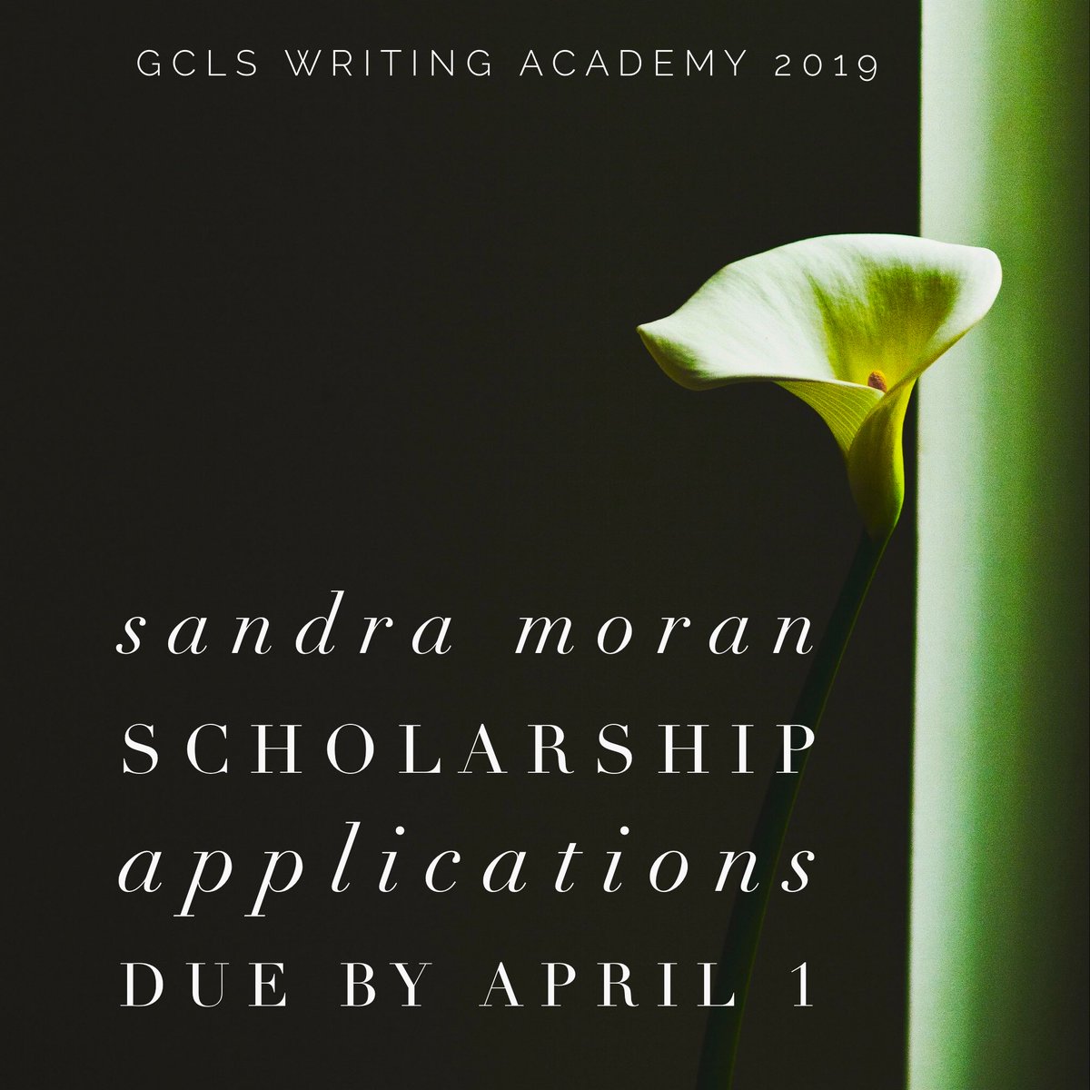 goldencrownls's tweet photo. Please retweet, there is no time to waste. The Sandra Moran Scholarship is awarded each year to one student of the GCLS Writing Academy. The scholarship covers tuition for the one year program. Applications are due by April 1, 2019. https://t.co/RcWKqFQtxy https://t.co/qCx9QunGRr
