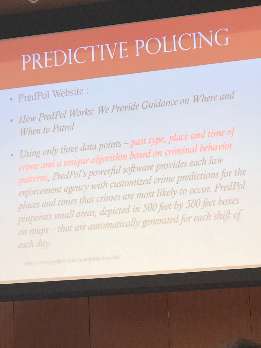 DrLaToyaLydia's tweet image. @NatalieByfield shows the connection between predictive policing companies and tactics used oversees in war on terror and biased, hyper-policing domestically - byproducts of the Central Park case in ‘89. More #algorithmsofoppression