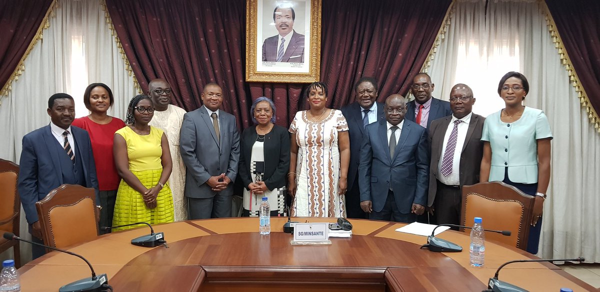 samntelamo's tweet photo. The @_AfricanUnion DSA in partnership &amp; support of @ippf AULO met in Yaounde to review &amp; align CARMMA scorecard indicators to the 2016-2030 #MPoA This afternoon we briefed the Ministry of Public Health's General Secretary (mid) on outcomes of the meeting @IPPFAR @CAMNAFAW_IPPF https://t.co/zUDCH4yAUE