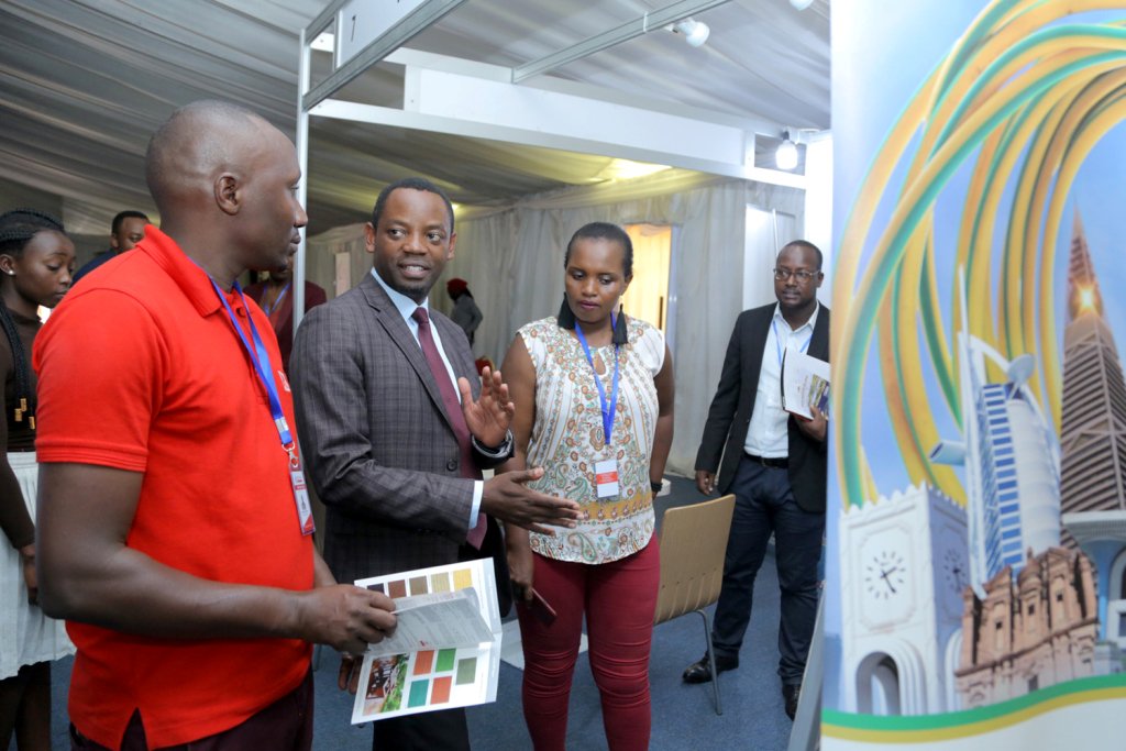 HopeMagazine1's tweet photo. The 5th Annual Property &amp; Home Show  officially opened Today at @KcvVillage.
Guest of Honour @EricSerubibi DG @Rwanda_Housing stressed the importance of the exhibition as a creative platform for #RealEstate developers, furniture companies, interior designers etc. #thepropertyand2 https://t.co/3kgd5jshre