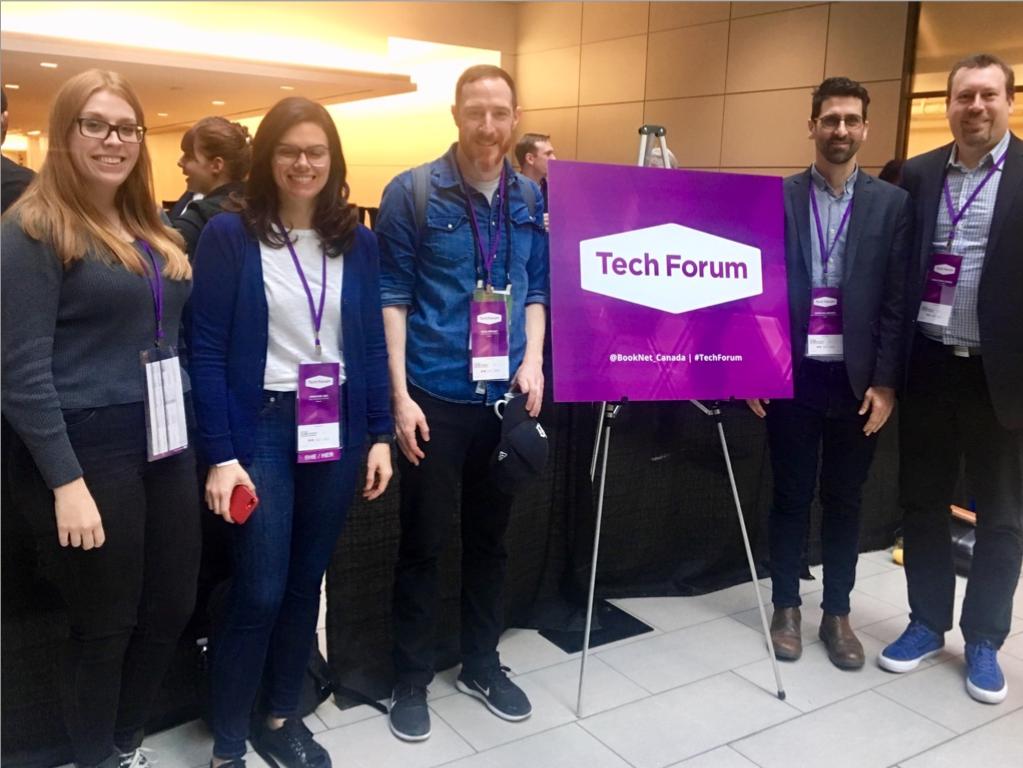 Christian est au #TechForum de Toronto pour discuter #découvrabilité et #ia. Le voici avec l'équipe @scenarex. Également présents: @ANEL_QE @btlflivre @SeptentrionEd @De_Marque @BookNet_Canada