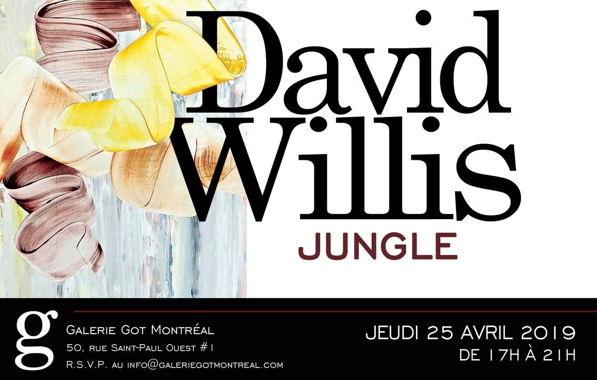 GotMontreal's tweet photo. Première exposition de l'année avec David Willis !
#exposition #exhibition #peinture #paintings #jungle #artsy #artist #galeriegotmontreal #gallery #montreal
Conception @xavier.castro.568 https://t.co/ktQbfn7lOK