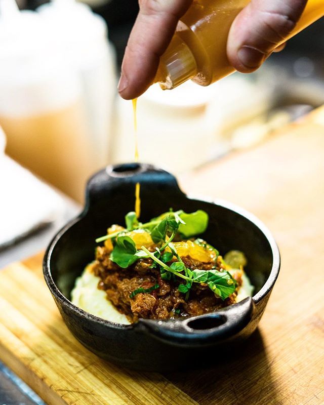The lamb sugo right now is on special off the menu. Tomato &amp; white wine braised lamb neck, creamy polenta, pickled golden raisins.

Stop by and grab a cocktail and a small plate!