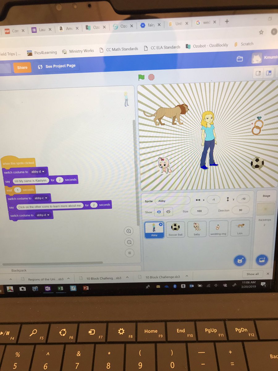 KaelynnMumley's tweet image. Making my own All About Me on Scratch. 

#classroombonding #elemcode #CSESD112 #Scratch #lifelonglearner