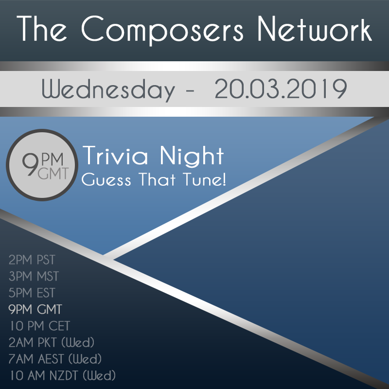 TCN_worldwide's tweet photo. Today's Schedule - Tuesday - 20.03.2019 -:- Current GMT Time: https://t.co/e55E9bAIuV
TCN Discord Server: https://t.co/ARn5rdpl2H

How well do you think you know your composers?

#music #composers #musictrivia #composerstrivia https://t.co/XbJIffYRoy