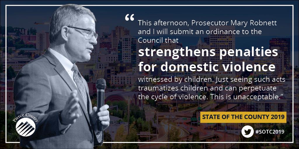 PierceCo's tweet photo. Visit our Facebook page now to watch the 2019 State of the County address live with Executive Bruce Dammeier. https://t.co/G5kFf5PcDT #SOTC2019 @PCProsecutor https://t.co/33tLpS77ve