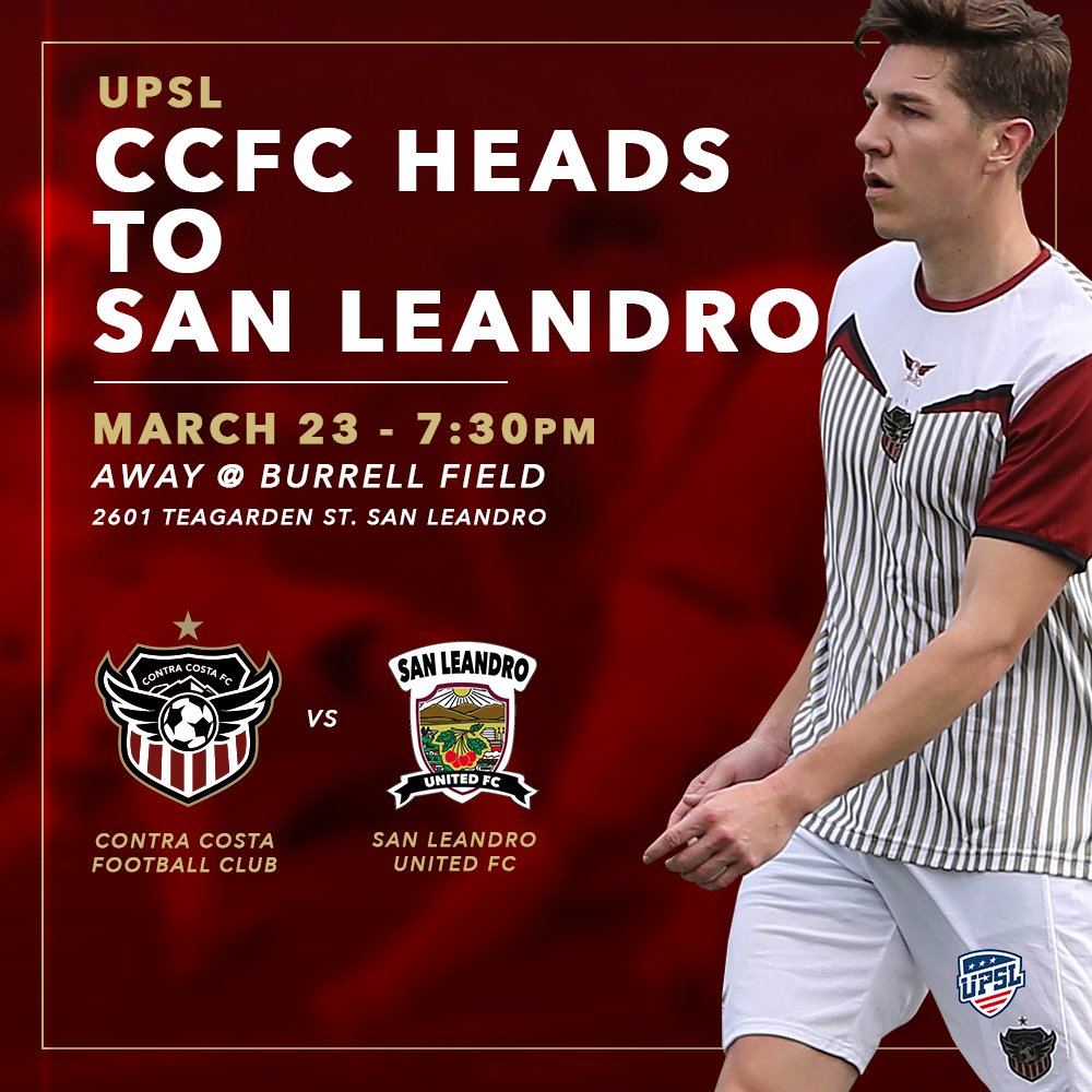 ContraCostaFC's tweet photo. Contra Costa FC next UPSL match is Saturday at @SanLeandroFC 

#UniteTheCommunityInspireTheFuture 
#WeAreCCFC https://t.co/HuejmTWRdt