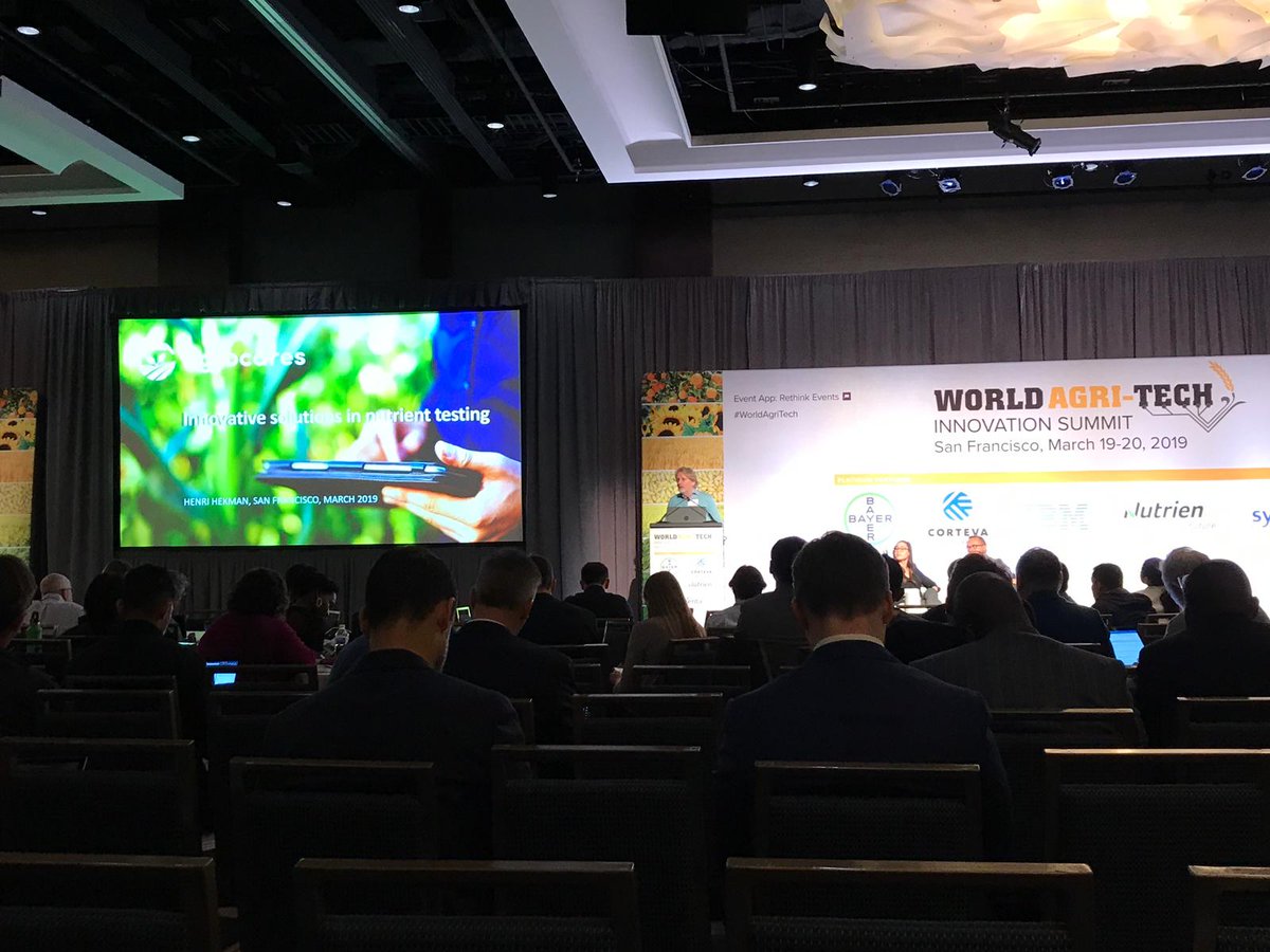 AgroCares' CEO <a href="/HenriHekman/">Henri Hekman</a> presenting our cutting edge technology for #nutrient analysis at <a href="/WorldAgriTech/">World Agri-Tech</a> Innovation Summit in San Francisco!