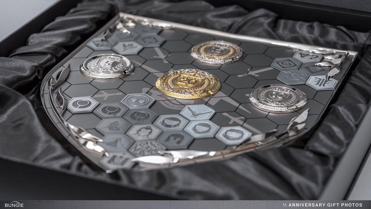 JosephBiwald's tweet photo. I had the opportunity to design and concept the Bungie employee anniversary gifts. This was a unique project to work on and visualize with the VizD and Licencing team at @Bungie   https://t.co/yUHQrilPss https://t.co/WThFHbI4xC