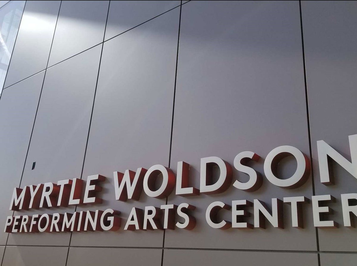 evergreensign's tweet photo. We are busy on site at Myrtle Woldson Performing Arts Center at @GonzagaU - installing dimensional interior/exterior lettering and ADA Code signage is being installed on every room and floor of this beautiful new structure. More to come soon! https://t.co/Fiqt0FTp8j