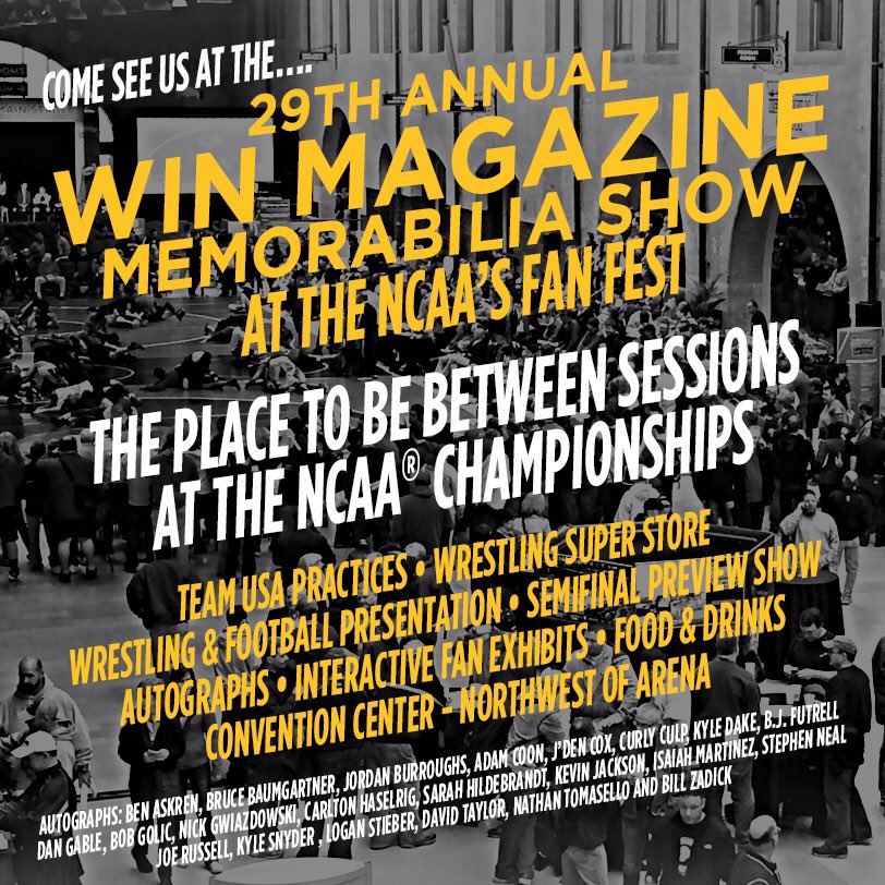 WrstleLikeAGirl's tweet photo. We’ll be there!
Stop by and see us if you’re at the NCAA Men’s Championship this weekend. 🤼♀️
#wrestlelikeagirl #wrestling #wrestle #ncaa #marchmatness2019 #winmagazine https://t.co/yCjrrCYQXs