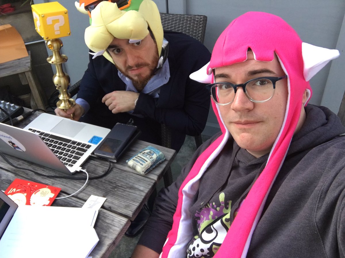 Bowser and Inkling Girl reporting for duty at <a href="/geekswhodrink/">Geeks Who Drink</a>: “It’s Dangerous to Go Alone: A Nintendo Quiz”. <a href="/LustrePearl/">Lustre Pearl</a>