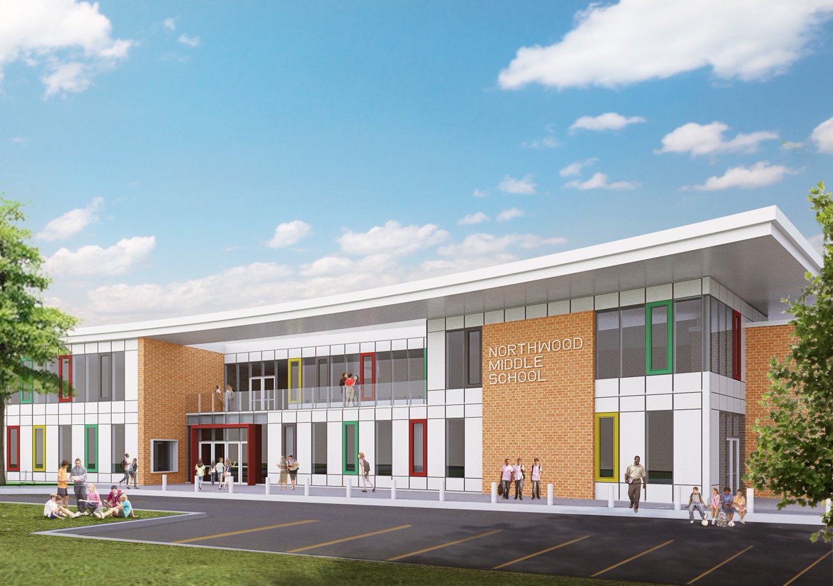 NSSD112's tweet photo. Today @WightCo completed the initial proposed renderings for the new Northwood Middle School! These renderings are in draft form and are subject to change. Check out the new renderings and visit https://t.co/SYQplZMhSW for more information! #112Leads! https://t.co/4Bv4EyYIgY