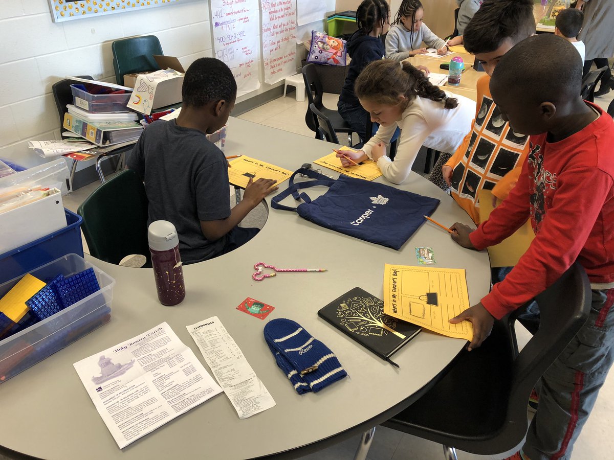 MrsPeterka's tweet photo. 🕵🏽‍♂️🕵🏻‍♀️Ss used clues from my bag &amp; their schema to make inferences about me! #comprehensionstrategy #inferring #detectives #ilovetoshop https://t.co/8E1Ngp6H7C