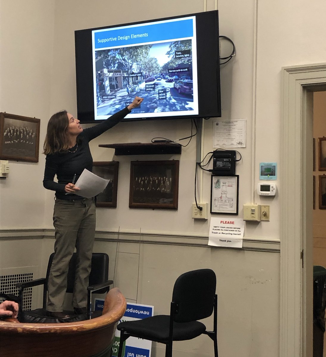 BikeNewton's tweet photo. Amazing Nicole Freedman explaining to #NewtonMA City Council why Washington Street is such a wonderful opportunity for the city #completestreets #livablestreets #HelloWashingtonStreet https://t.co/g50zUEfiN2