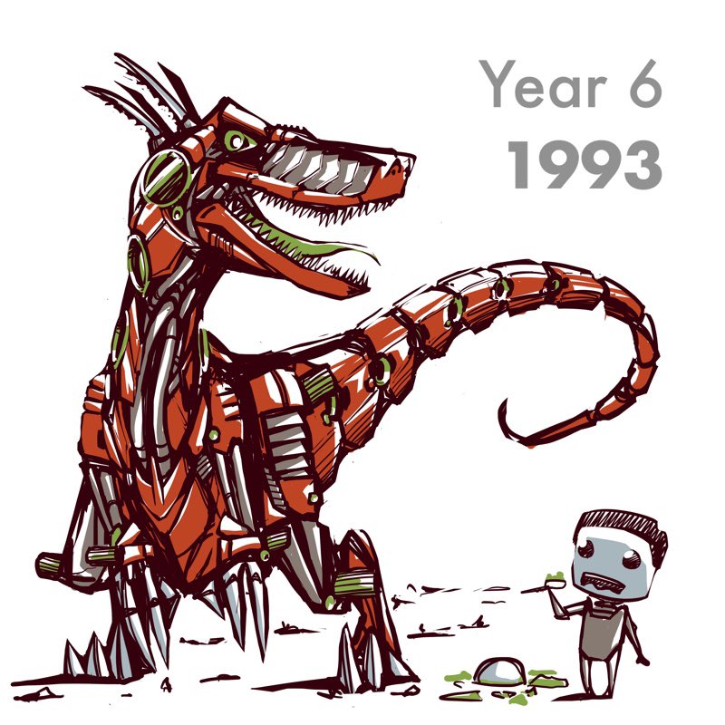 dobotsrobots's tweet photo. Best memory of #1993 is a tie between #zoids and #jurassicpark ๐ต๐
๐ https://t.co/LK7Ai7np80
๐ #6yearsold #velociraptor #raptor #jello #roboraptor #dinobots #clevergirl #meatasaurus #procreate #ipadart #marchofrobots #marchofrobots2019 https://t.co/uCaBc61gIJ