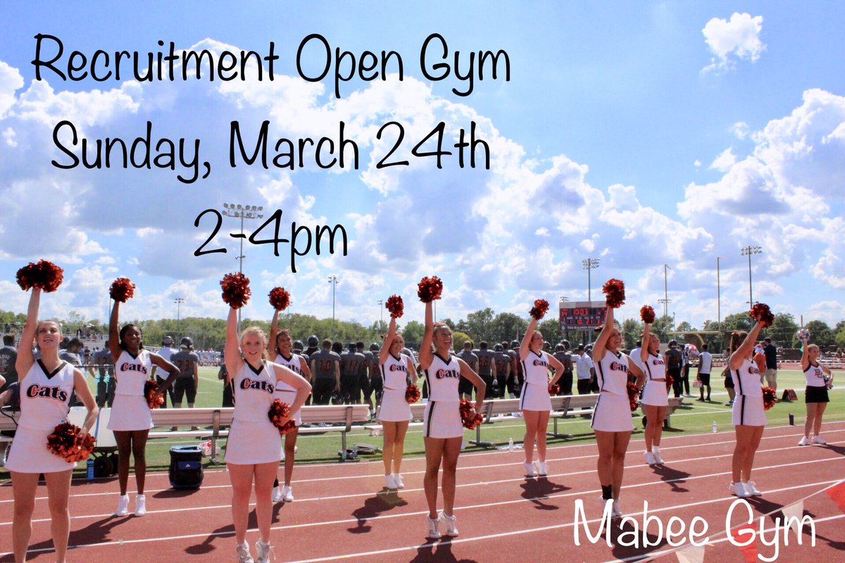 cheer_bu's tweet photo. We want YOU to meet us this Sunday, March 24th in Mabee Gym on Baker University’s campus at 2pm for our Recruitment Open Gym! Please remember to bring your application, and to email coach Allyssa King that you will be attending! 🧡  https://t.co/WT8tecsnd8 https://t.co/L7RFqTycKr