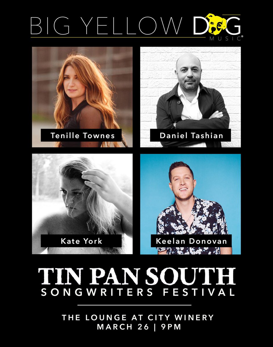 keelandonovan's tweet photo. So thrilled to be playing my very first @tinpansouth next week!! Come hang with me & a few @TheBigYellowDog friends over at @citywinerynsh 🙏🏻 #tinpansouth #nashville #nashvillesongwriter #bigyellowdog #danieltashian #tenilletownes #kateyork https://t.co/Y2hijwO4j2