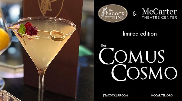 ThePeacockInnNJ's tweet photo. Limited Edition Peacock Inn-spired Cocktail! Enjoy The Comus Cosmo during the run of The Gods of Comedy. The white-cranberry-infused cosmopolitan, named for the god of festivity, is simply divine. @mccarter #GodsOfComedy #McCarterTheatre #ThePeacockInn  https://t.co/U4Y9Fvz515 https://t.co/GT5gfhgHAJ