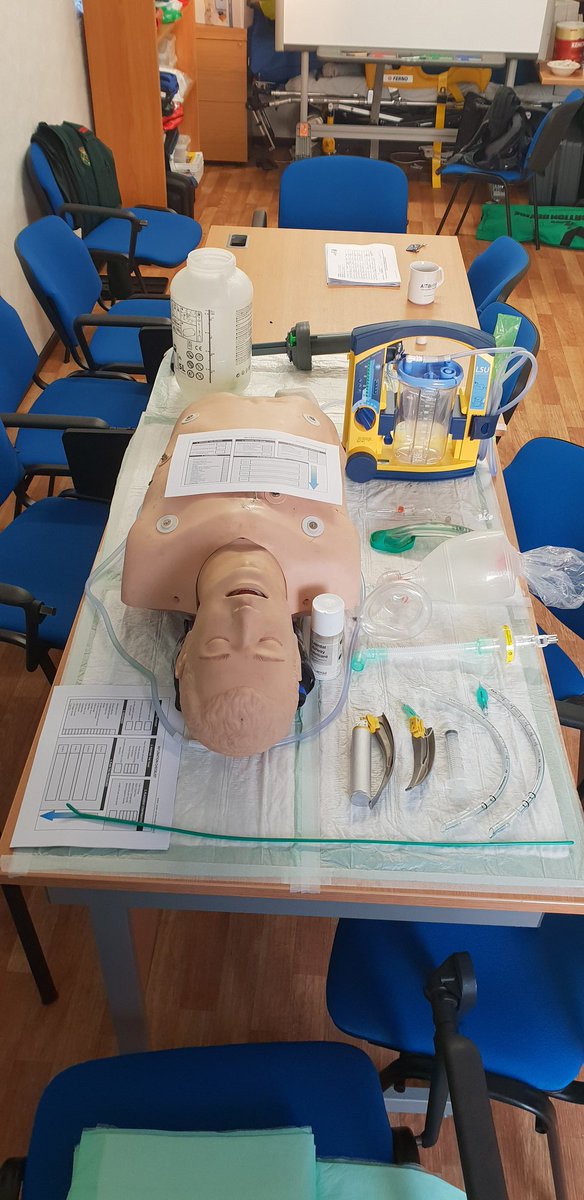 Jordanvannoor's tweet photo. Getting the portacabin set up for Sunday's Skills Workshop. Will be interested to see how colleagues react to the Improv SALAD manikin. #highfidelitysim #airwaymanagement https://t.co/RUSeeWY7Iy